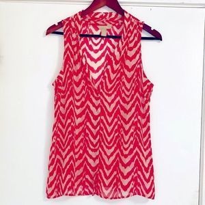 Banana Republic Top Sleeveless Striped Lightweight Pink Shirt